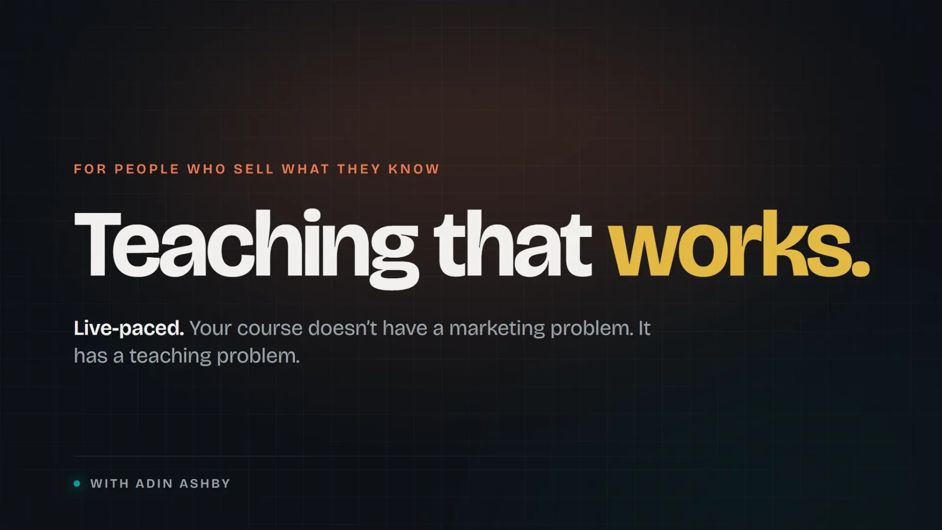 Teaching That Works